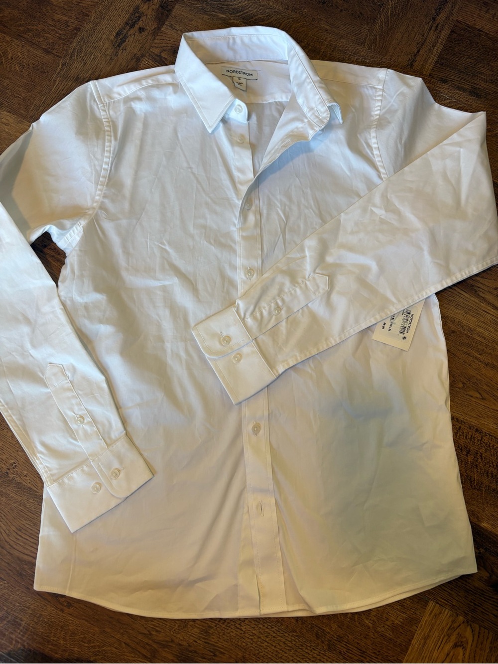 Nordstrom White Boys' Long-Sleeve Button-Down Shirt